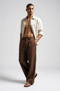 Brown Wide-Leg Trousers