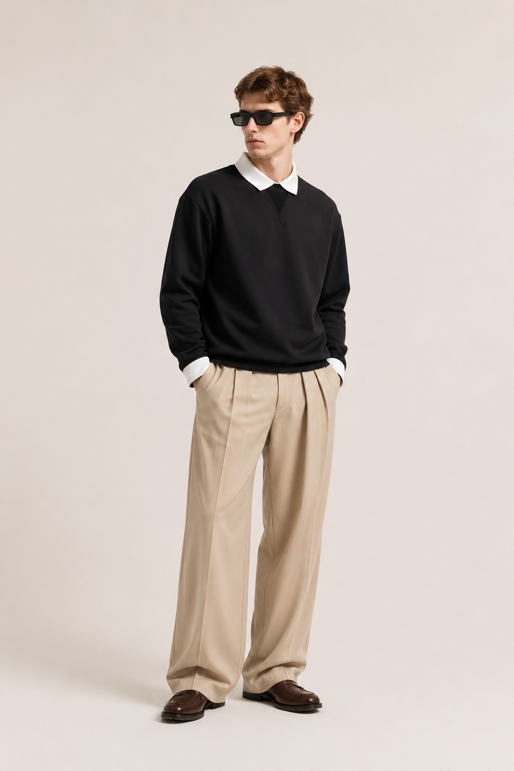Contrast Polo Sweater