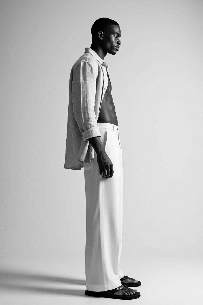 White Wide-Leg Trousers