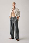 Grey Wide-Leg Trousers
