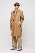 Tan Leather Trench Coat