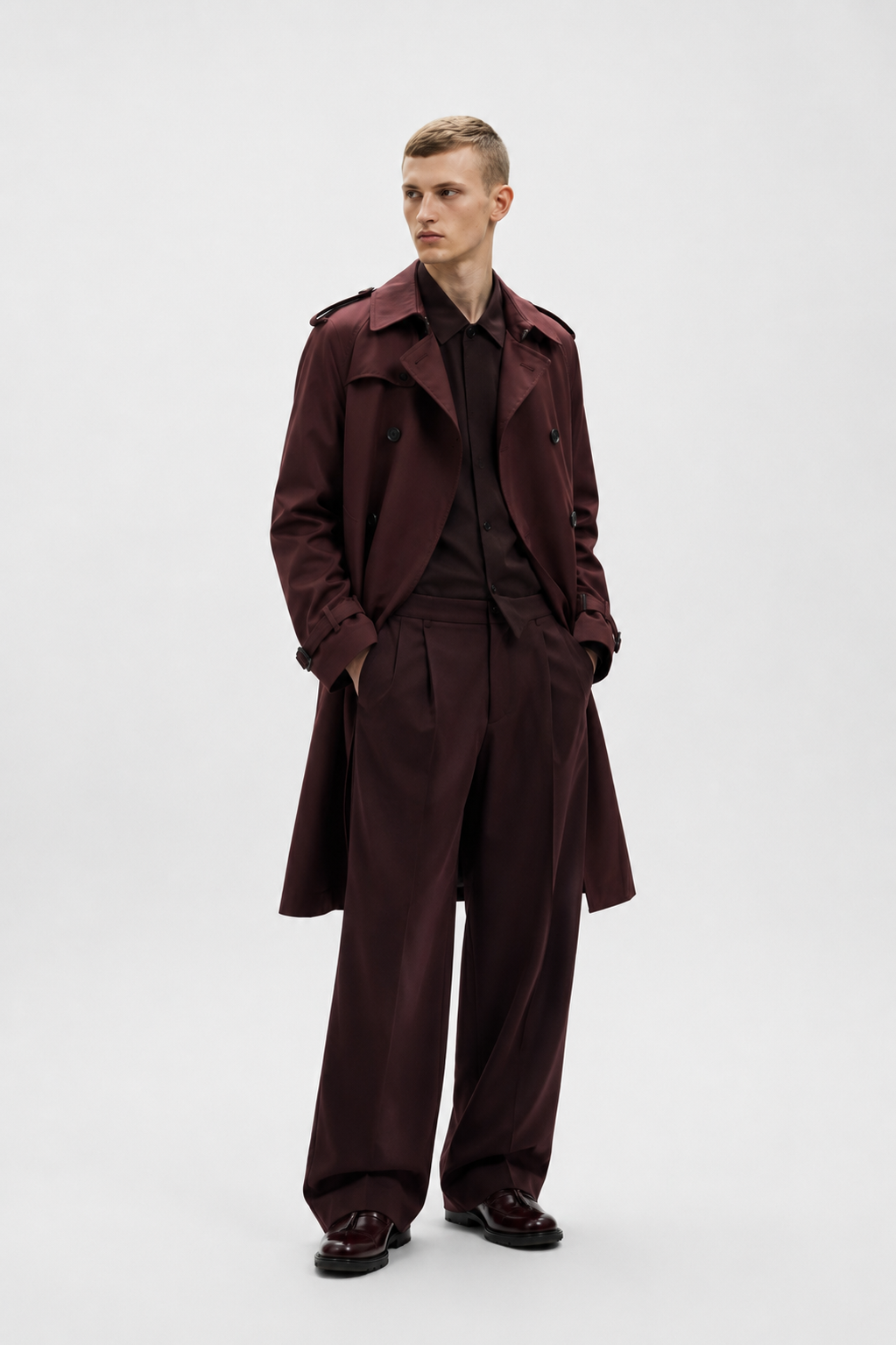 Wine Trench Coat