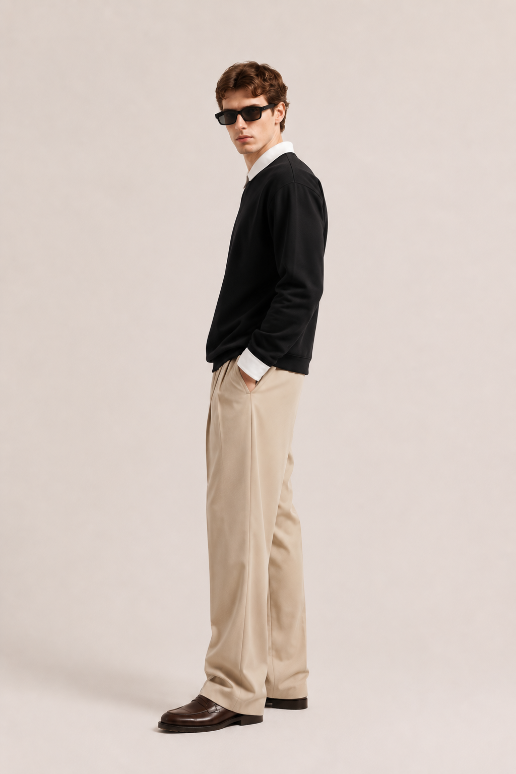 Contrast Polo Sweater