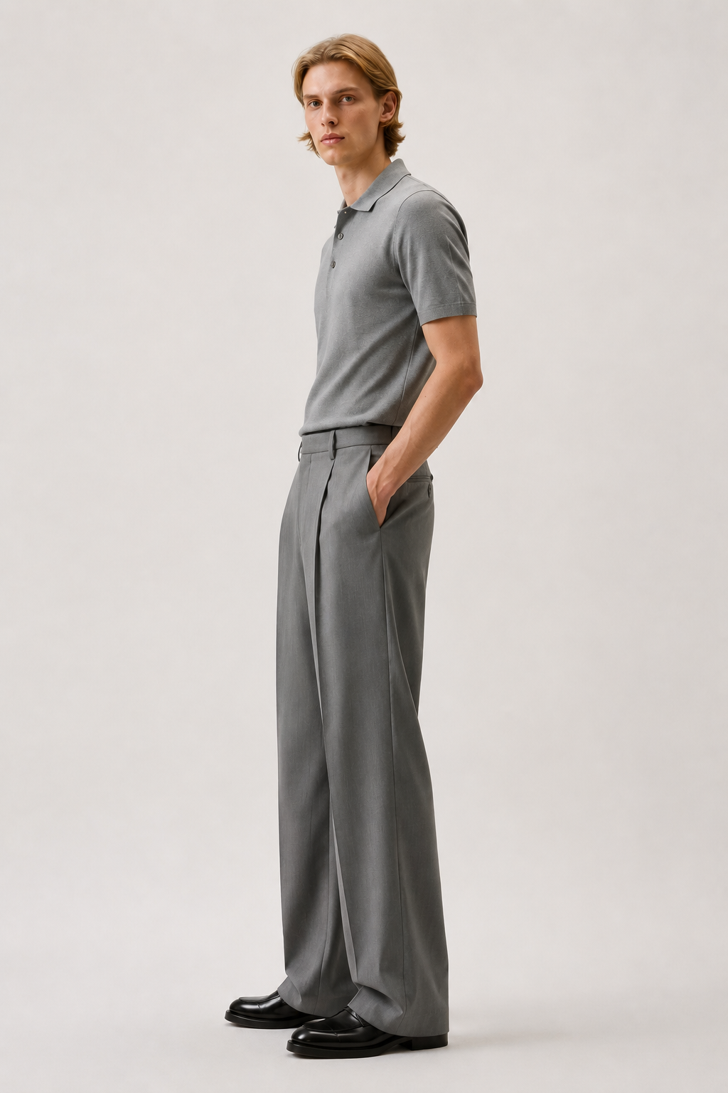 Grey Polo Co-Ord Set