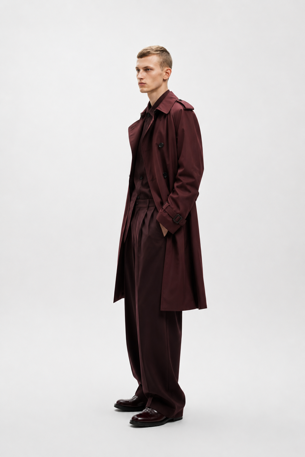 Wine Trench Coat