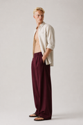 Wine Wide-Leg Trousers