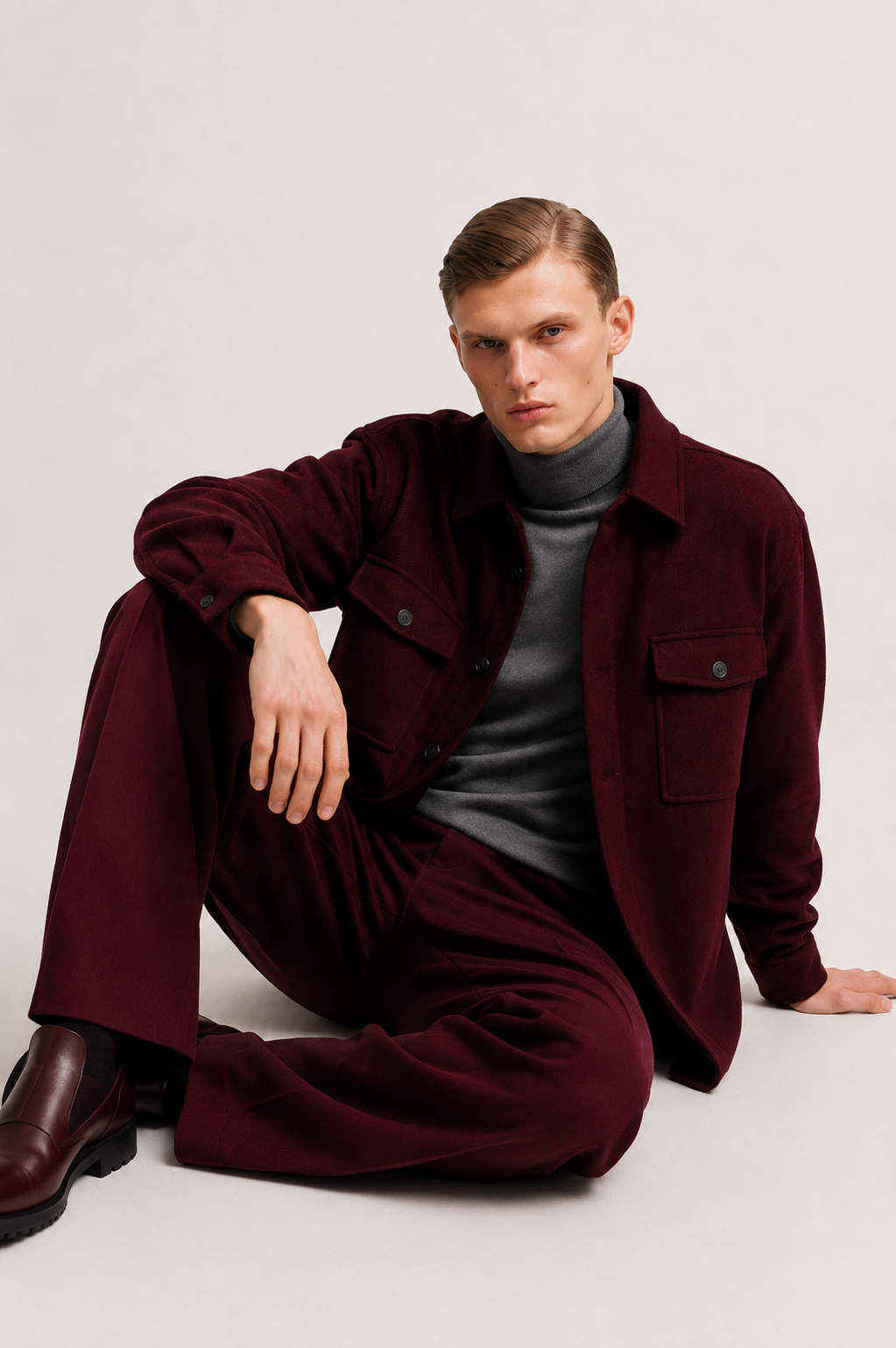 Maroon Airweave Co-Ord Set