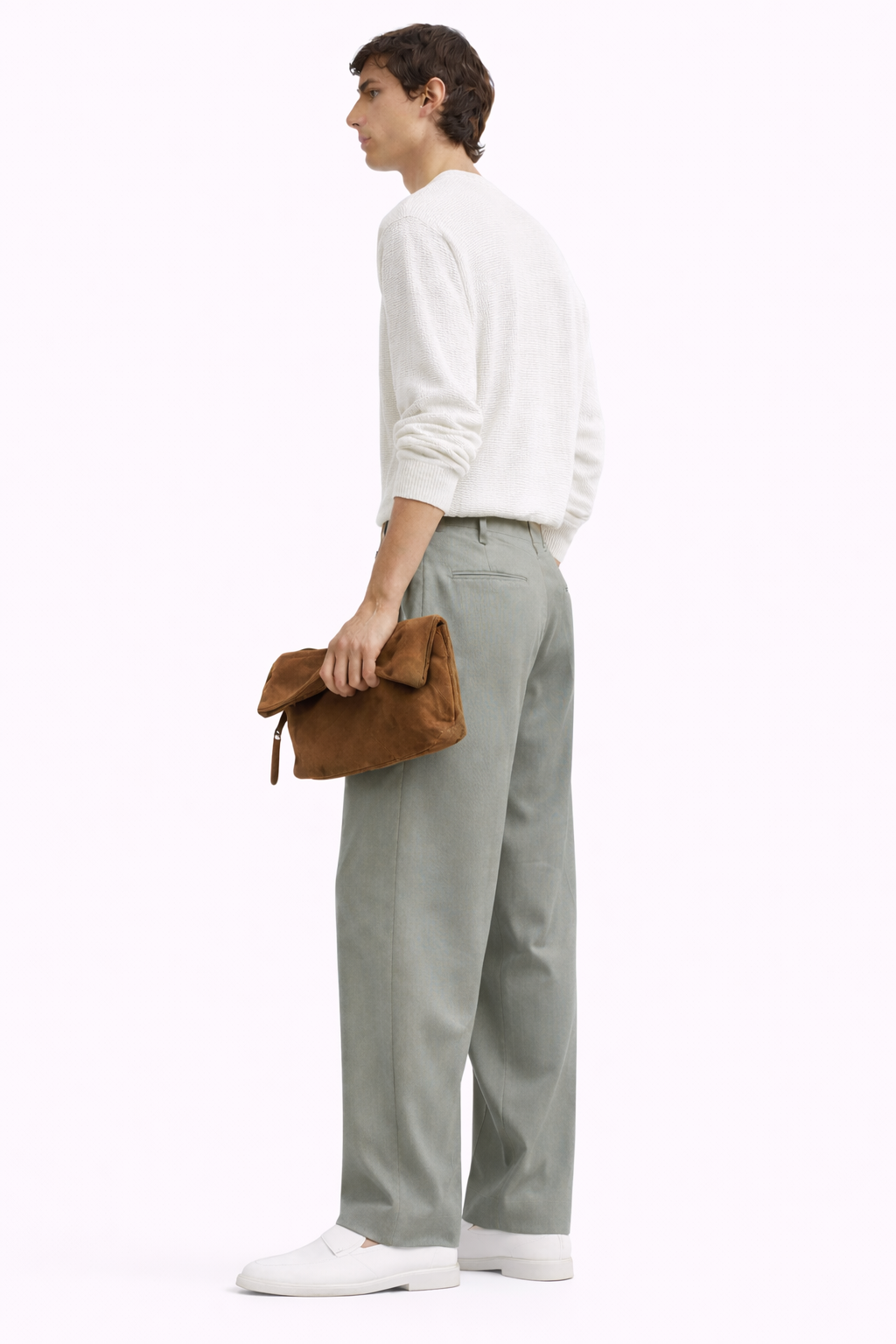 Suede Tailored Trousers