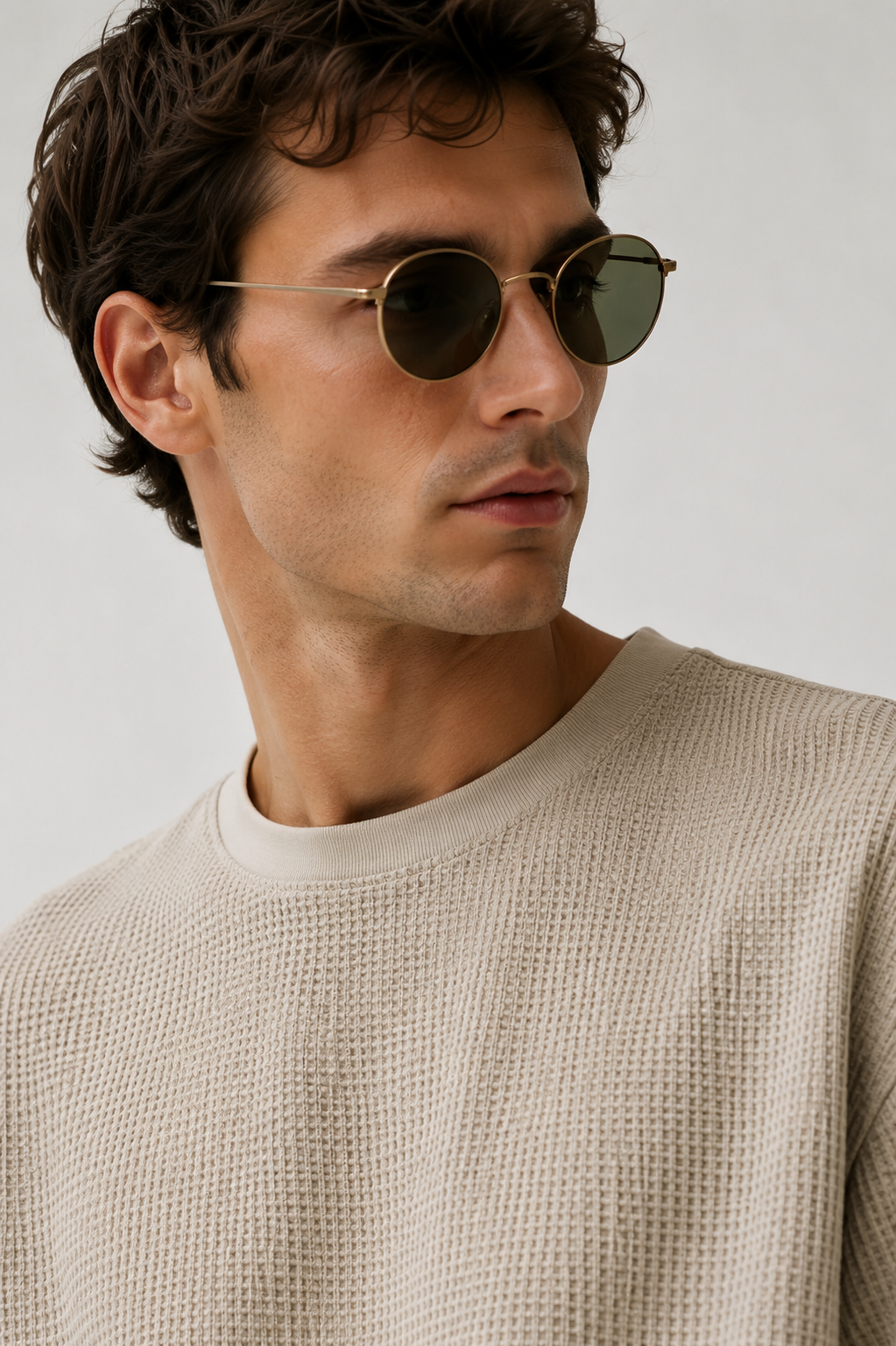 Beige Waffle Jersey