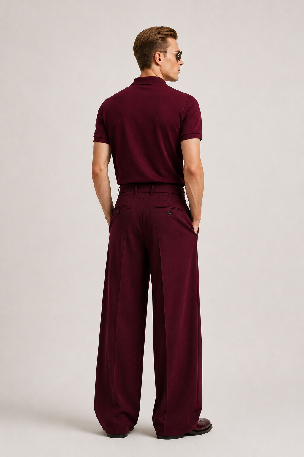Wine Polo Co-Ord Set