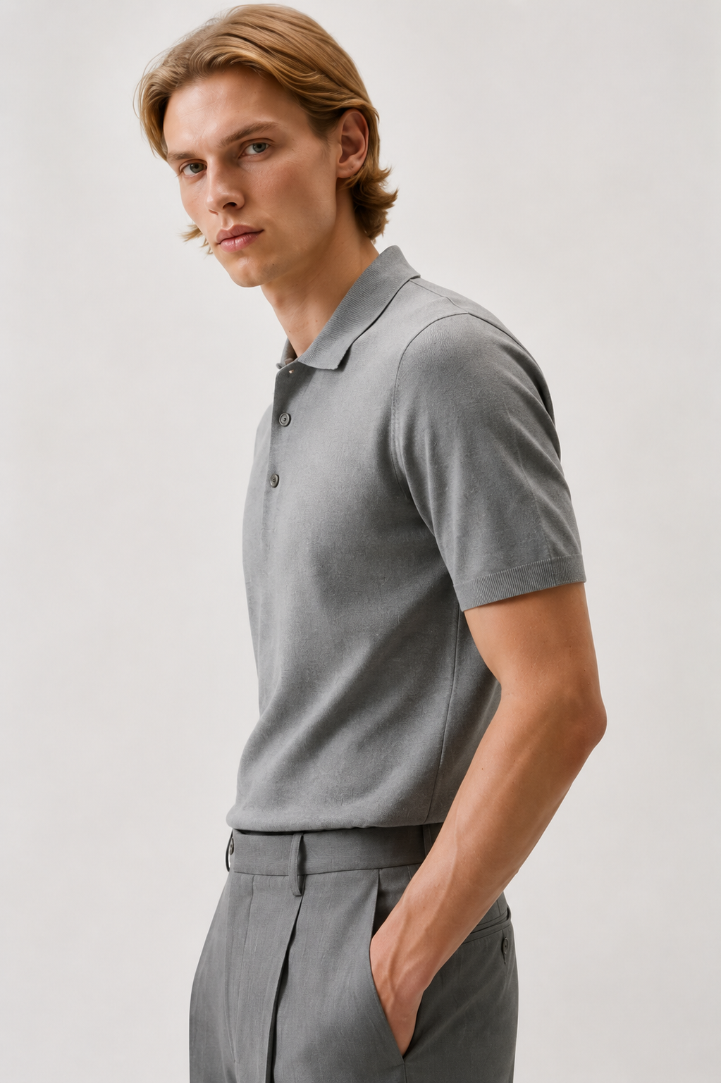 Grey Polo Co-Ord Set