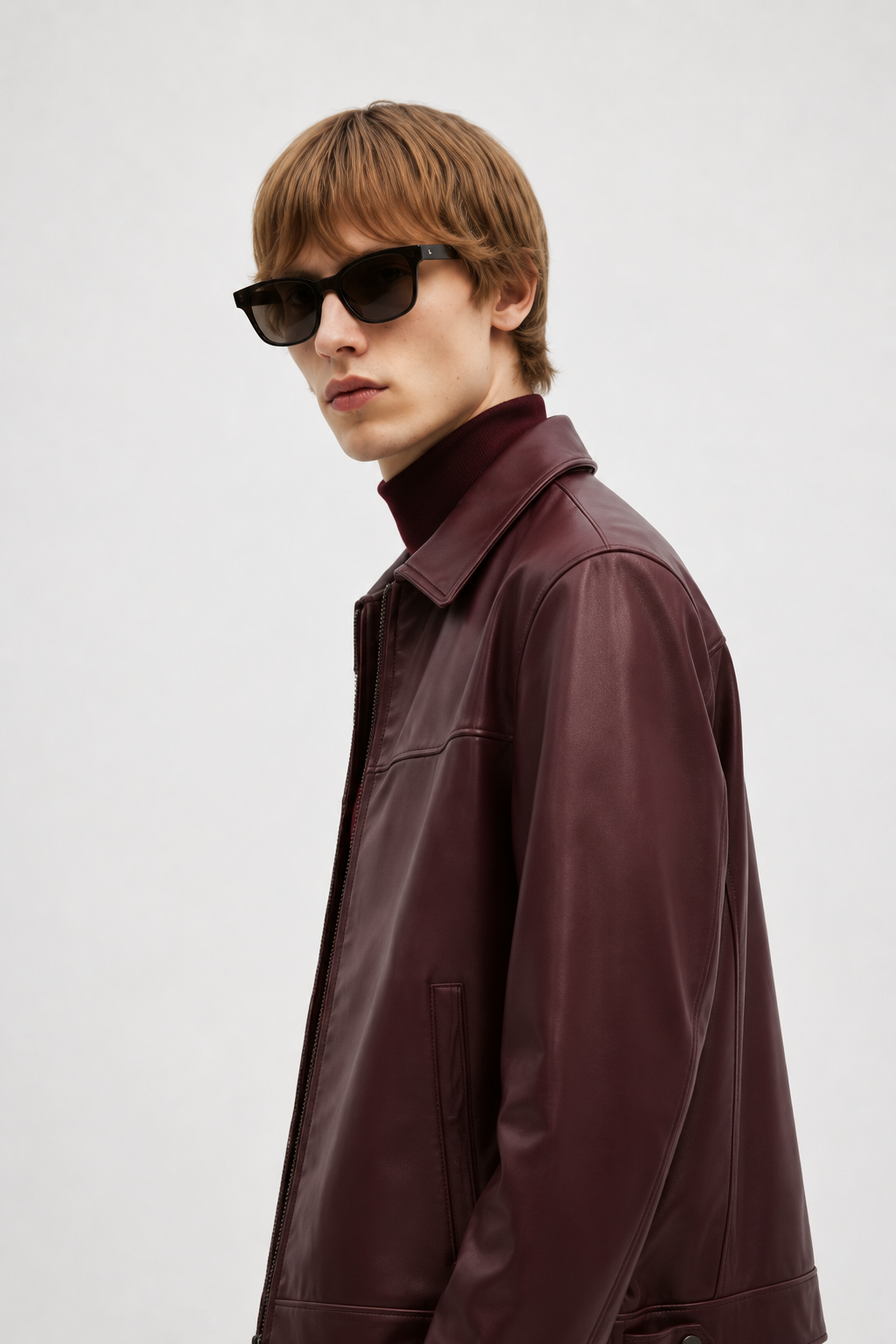 Wine Nappa Leather Jacket