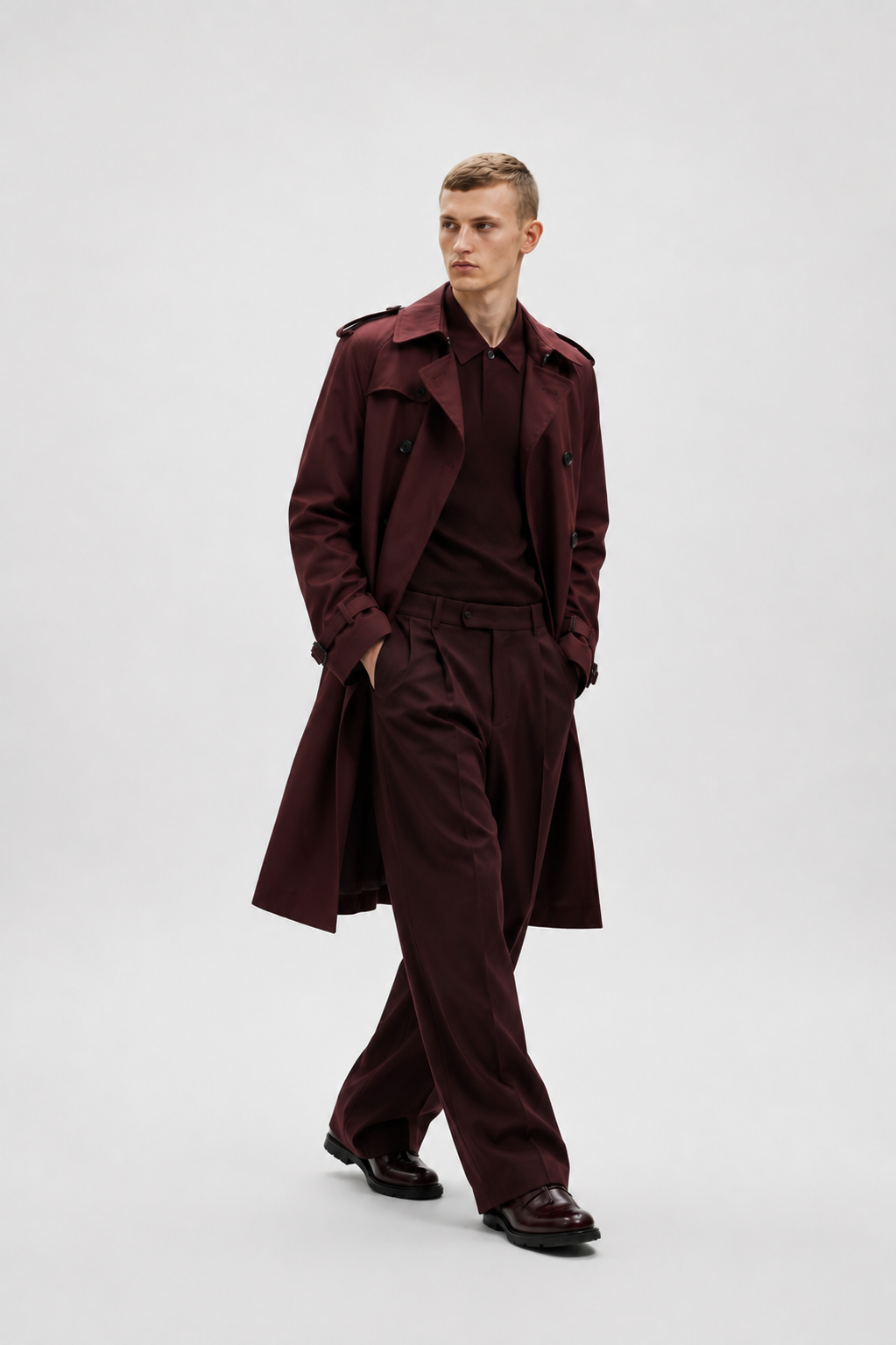 Wine Trench Coat
