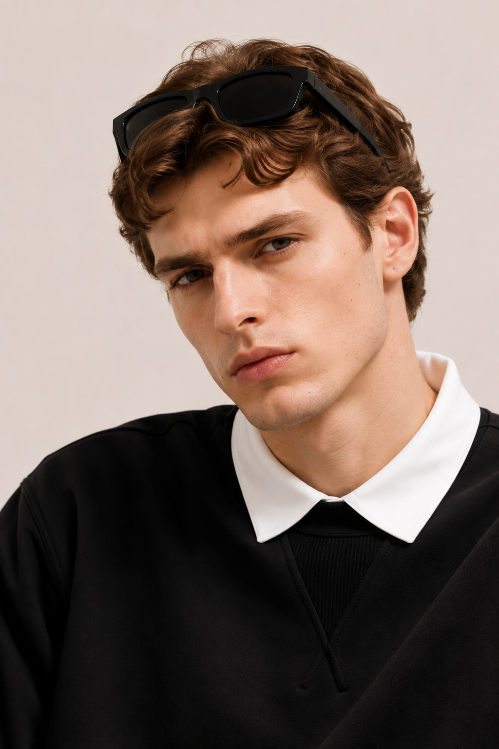 Contrast Polo Sweater