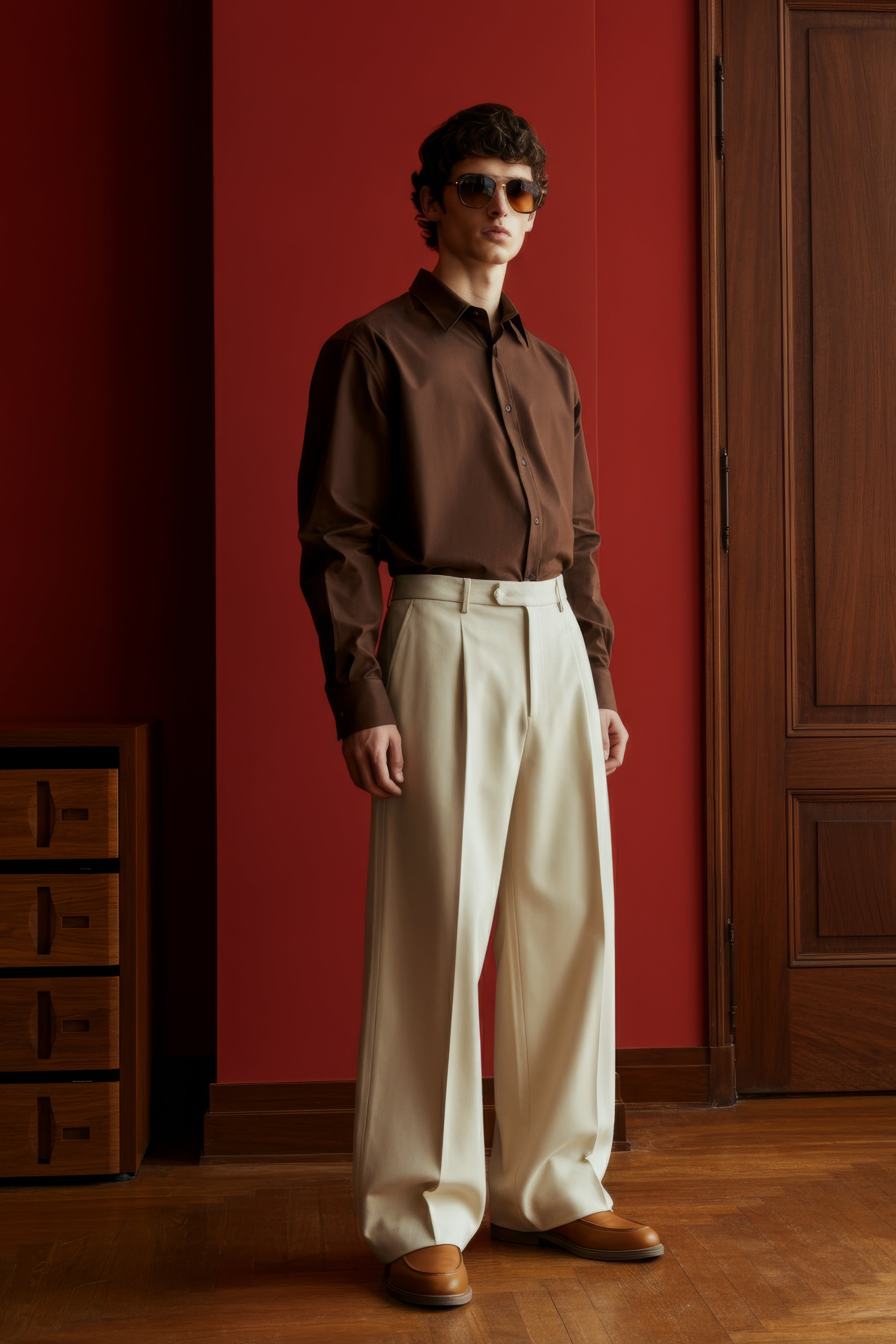 Cream Wide Leg Pants