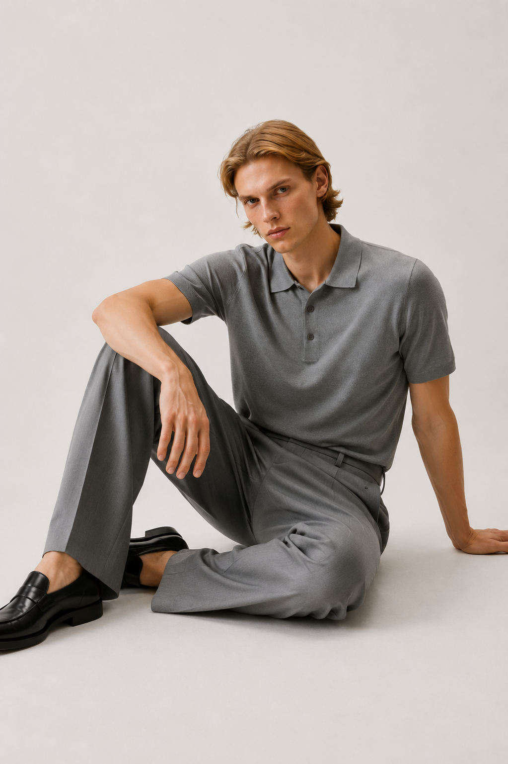 Grey Polo Co-Ord Set