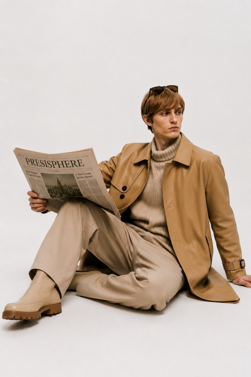 Tan Leather Trench Coat