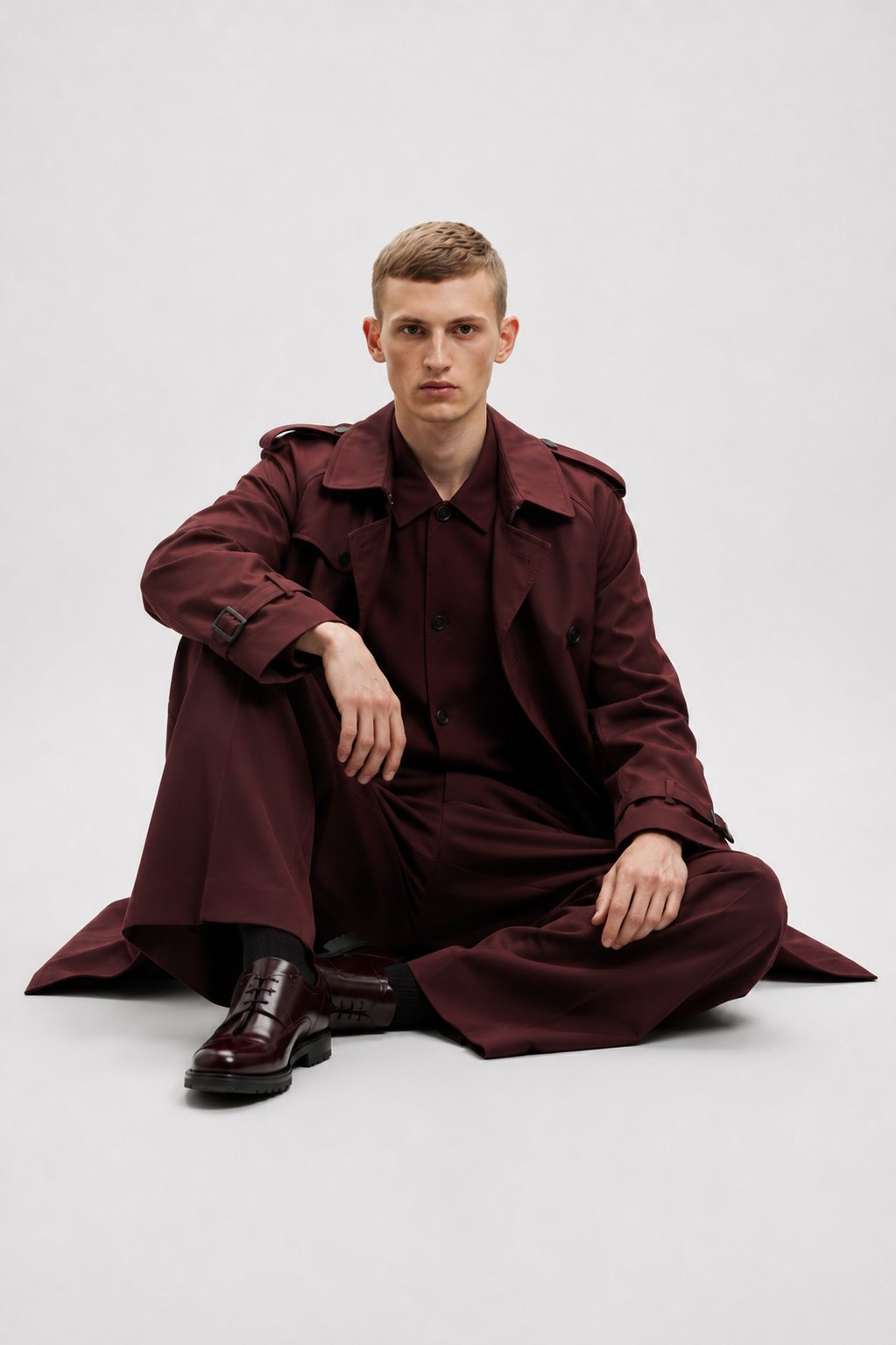Wine Trench Coat
