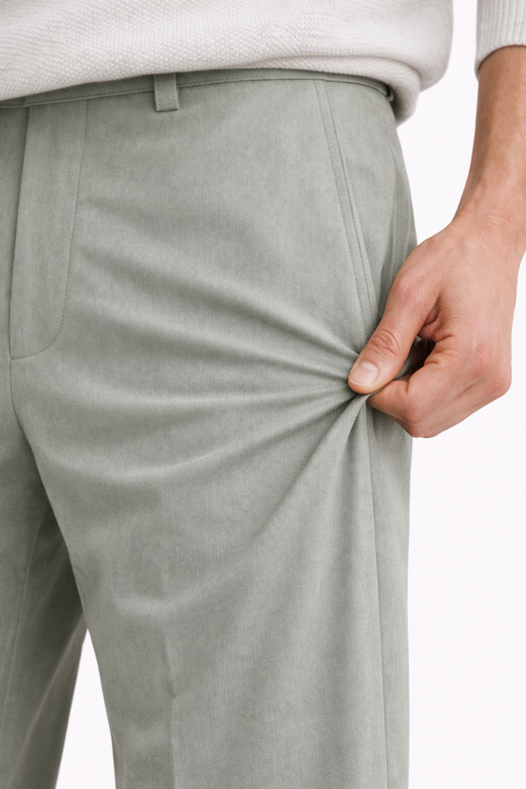Suede Tailored Trousers